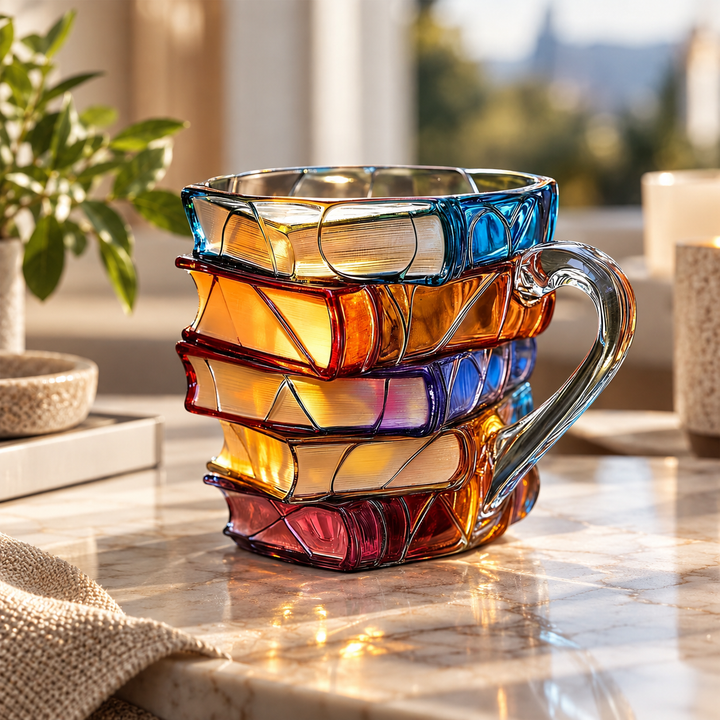 Unique Handmade 3D Happiness Mug for Reading Enthusiasts
