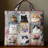 Cozy Flower Cat WN0611035CL Quilted Tote Bag