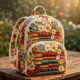 Books & Blooms Quilted Backpack