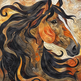 Abstract Horse Quilted Blanket