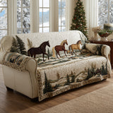 Alpine Horse Spirit Quilted Sofa Cover