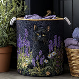 Black Cat Haven Quilted Laundry Basket NCU0DV850