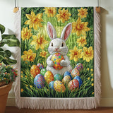 Blossoming Easter Bunny Woven Sofa Blanket NCU0NT4729