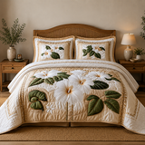 Hibiscus 3-Piece Quilted Bedding Set