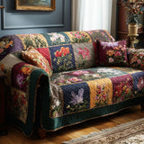 Country Floral Quilted Sofa Cover