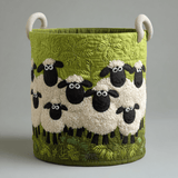 Cozy Sheep Quilted Laundry Basket NCU0DDK1806