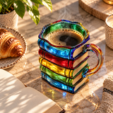 Artisan Colorful Book-Themed Mug
