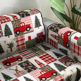 Festive Evergreen Quilted Sofa Cover