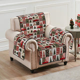 Festive Evergreen Quilted Sofa Cover