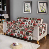 Festive Evergreen Quilted Sofa Cover