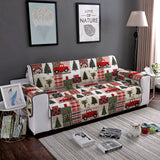 Festive Evergreen Quilted Sofa Cover
