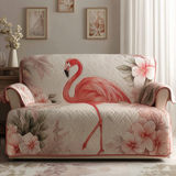 Flamingo Breeze Quilted Sofa Cover