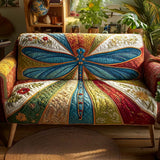 Golden Stripe Serenity Quilted Sofa Cover