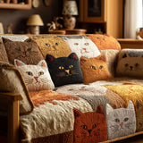 Golden Whiskers Quilted Sofa Cover