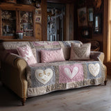 Heart Quilted Sofa Cover