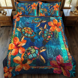 Hibiscus Turtle Bay 3-Piece Quilted Bedding Set
