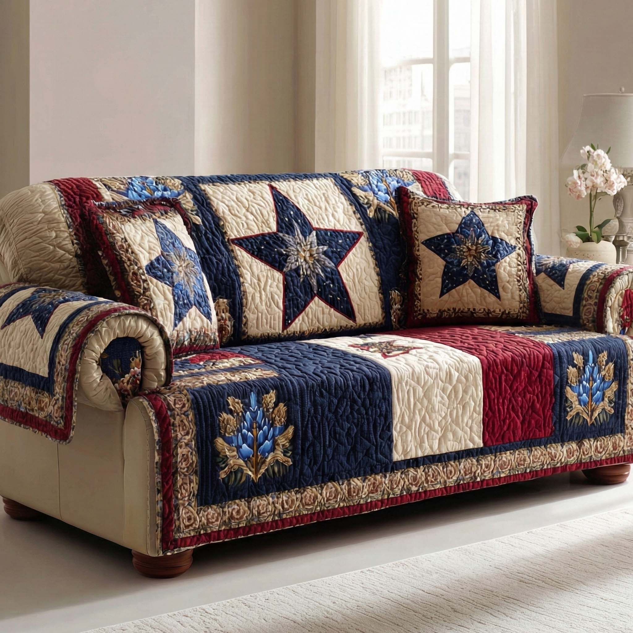 Americana Quilted Sofa Cover