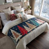 Christmas Tree Quilted Bed Runner
