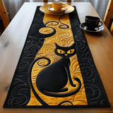Moonlit Cat Elegance Quilted Table Runner NCU0TH428