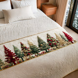 Christmas Tree Quilted Bed Runner