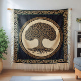 Nordic Knotwork Tree Woven Sofa Blanket