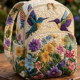 Hummingbird Meadow Quilted Backpack