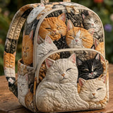 Sleeping Cat Family Quilted Backpack