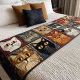 Cat Quilted Bed Runner