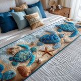 Peaceful Turtle Cove Quilted Bed Runner