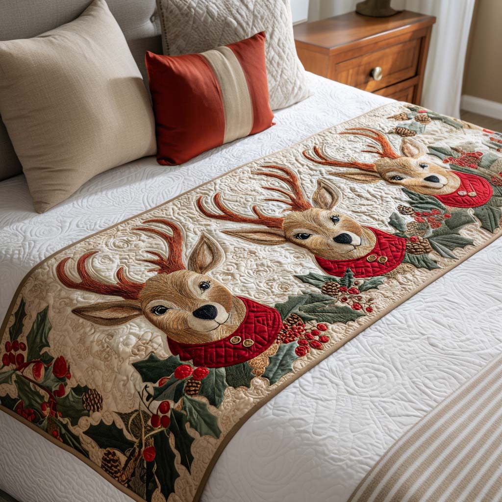 Christmas Quilted Bed Runner