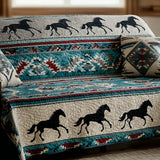 Saddle Sunset Quilted Sofa Cover