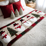 Snowman Cheer Quilted Bed Runner
