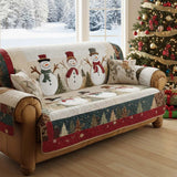 Snowy Friends Quilted Sofa Cover
