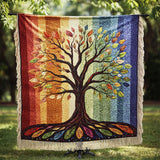 Vibrant Life Tree Woven Sofa Blanket