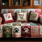 Vintage Paw Quilted Sofa Cover