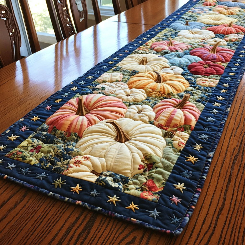 Pumpkin Quilted Table Runner NCU0VT228