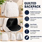 Purple Artisan Cat Quilted Backpack